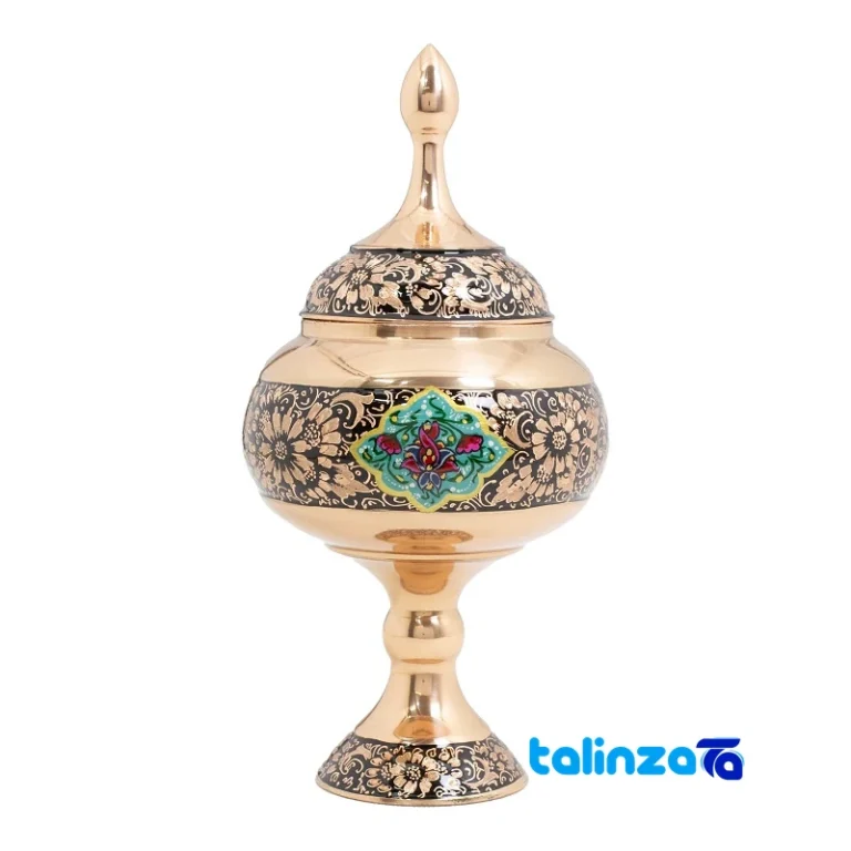 copper candy dish - Front view design and key details