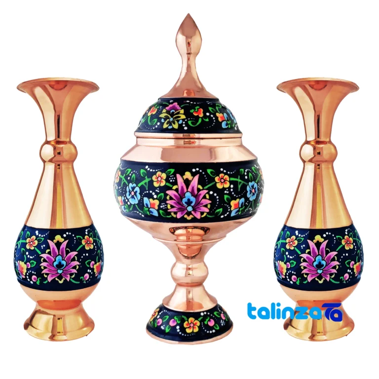 copper vase set - Package front product labeling and brand