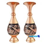 Negaristan Copper Vase Set Handcrafted Decorative Isfahan - Front view showing design and key details
