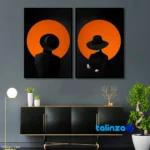 Decorative Wall Art Set Black Frame Simple design and key details (Front view)
