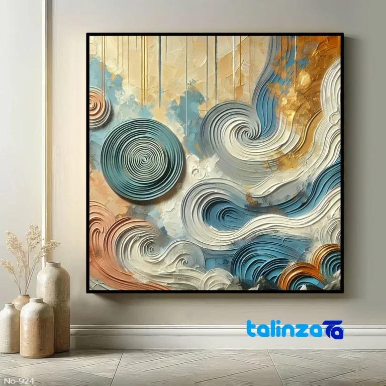 Front view of Modern Decorative Wall Art Black Frame design and key details