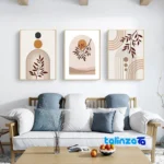 Atrisa Minimalist Modern Art Set - 3 Pieces design and key details (Front view)