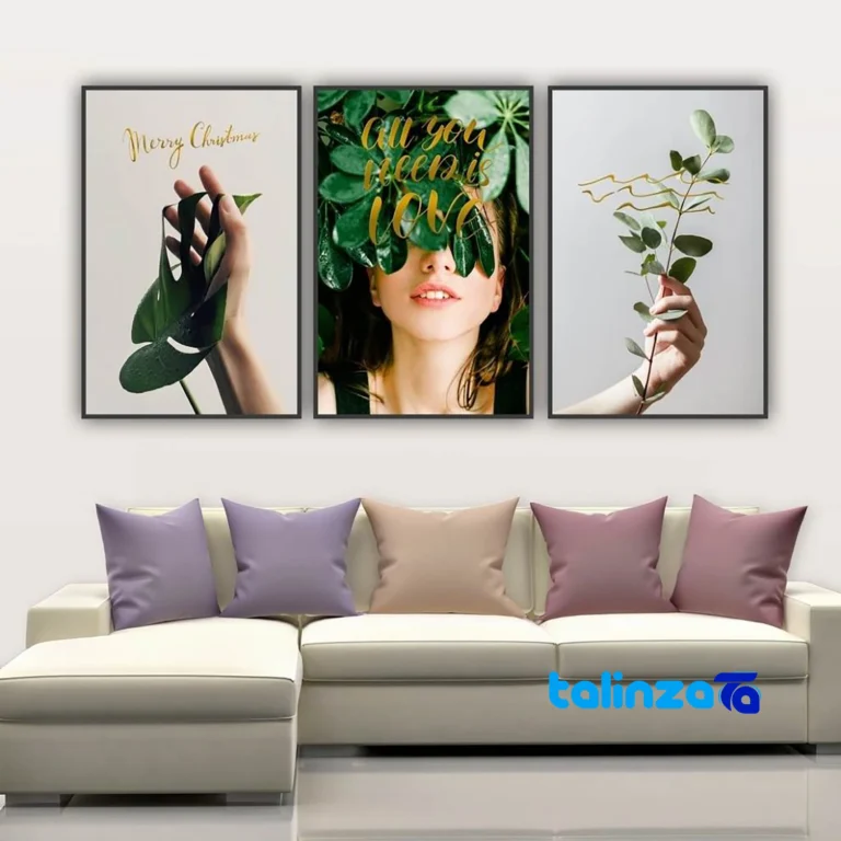 Decorative Wall Art Set 3 Pieces - Front view showing design and key details