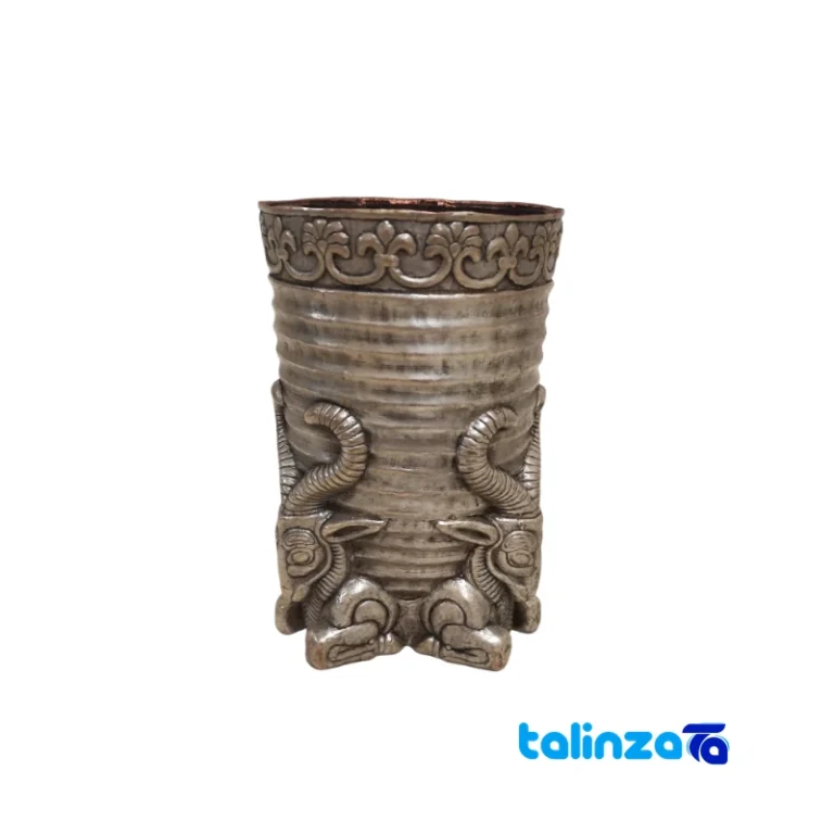 Front view of Persian Heritage Riton Sculpture Three-Faced Ram design and key details