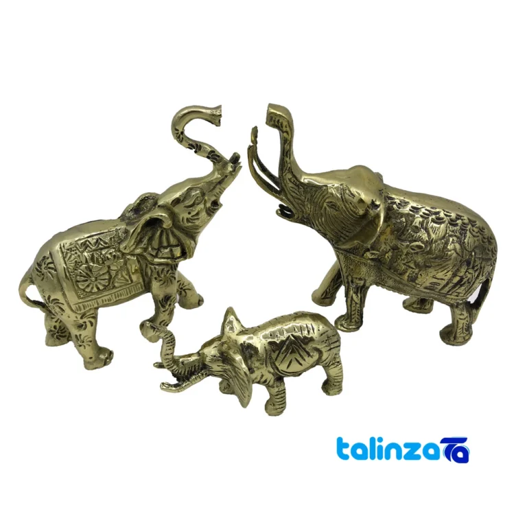 Norina Bronze Elephant Caravan Statue Set design and key details (Front view)