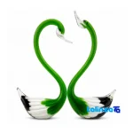 glass swan figurines - Front view design and key details