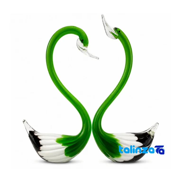 glass swan figurines - Front view design and key details