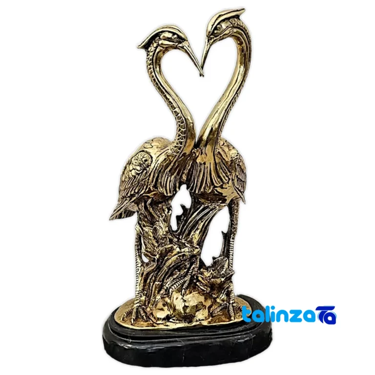 Brass Crane Sculpture Love Model design and key details (Front view)