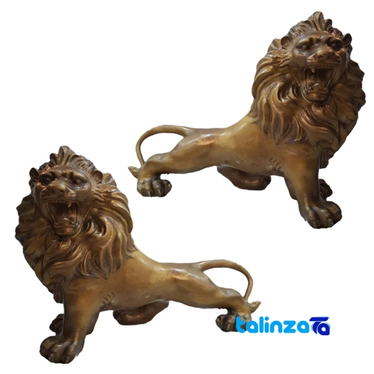 China Bronze Lion Statues Set - Unique Design and key details (Front view)