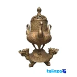 Front view of China Bronze Dragon Figurine Chocolate Holder Flamingo saffron grade and packaging
