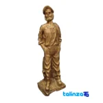 Front view of Bronze Sailor Figurine Anchor & Fish Barrel design and key details