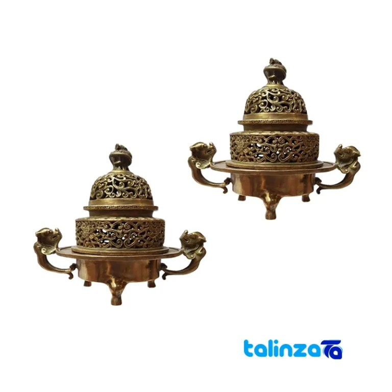 Front view of Chingan Bronze Dragon Decorative Bowl Set design and key details