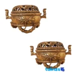 Bamboo Panda Design Bronze Chocolate Holder Set 13.5 x 10 and key details (Front view)