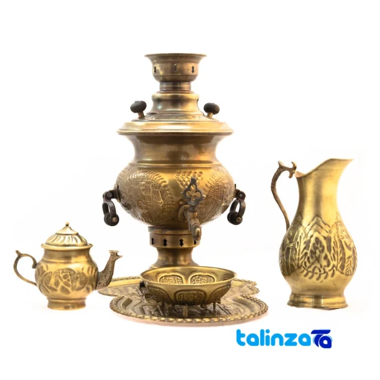 Brass Charcoal Samovar Set - Package front product labeling and brand