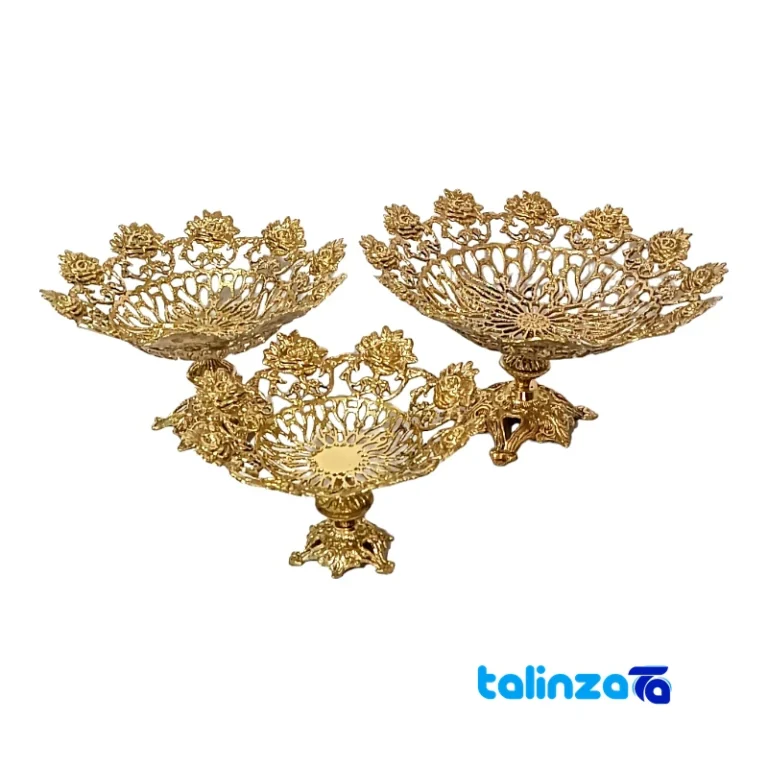 Brass Fruit Bowl Set - Package front product labeling and brand