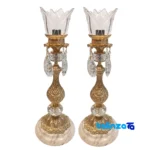 Emperor Brass Candle Holder Set of Two design and key details (Front view)