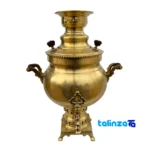Front view of Brass Charcoal Samovar Model Tupi 33 x design and key details