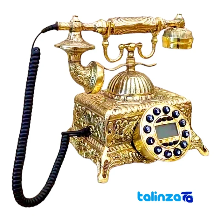 Front view of Brass Square Phone Model H-1191 Decorative 23x23x20 cm design and key details