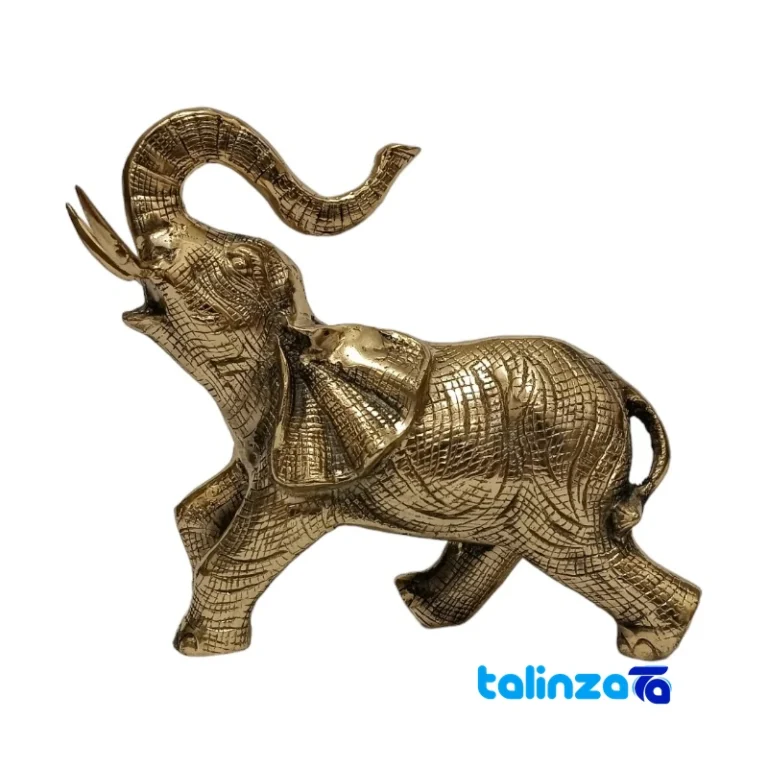 Brass Elephant Statue Decorative Art Piece 33x12x29 centimeters design and key details (Front view)