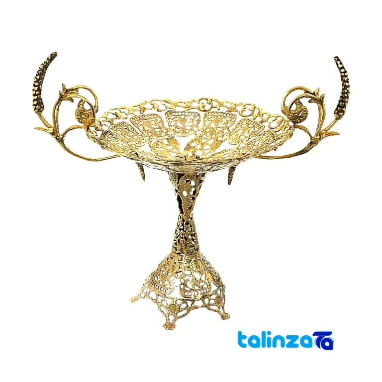 brass fruit bowl - Front view design and key details