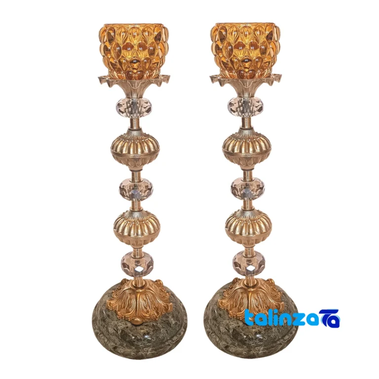 Brass Candle Holder - Front view design and key details