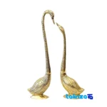 Brass Swan Sculpture Set - Elegant Home Decor 35x7x50 cm - Front view showing design and key details