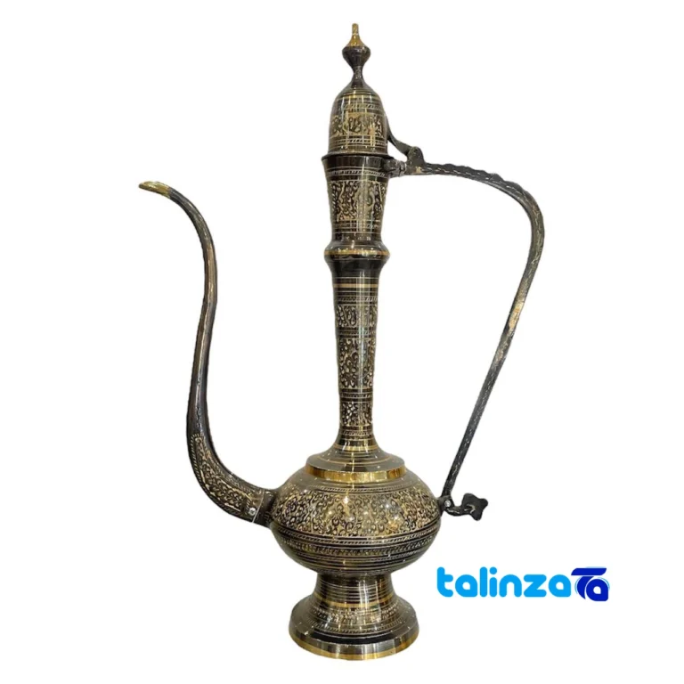 Kashmiri Brass Water Jug Elegant Design and key details (Front view)