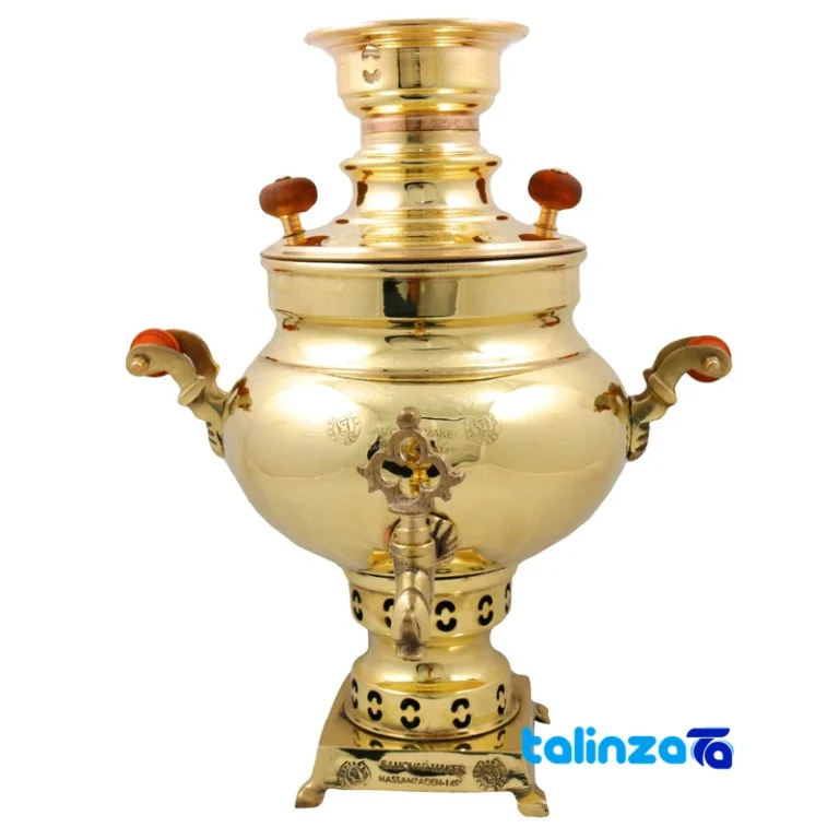Brass Samovar Charcoal Model 6 design and key details (Front view)