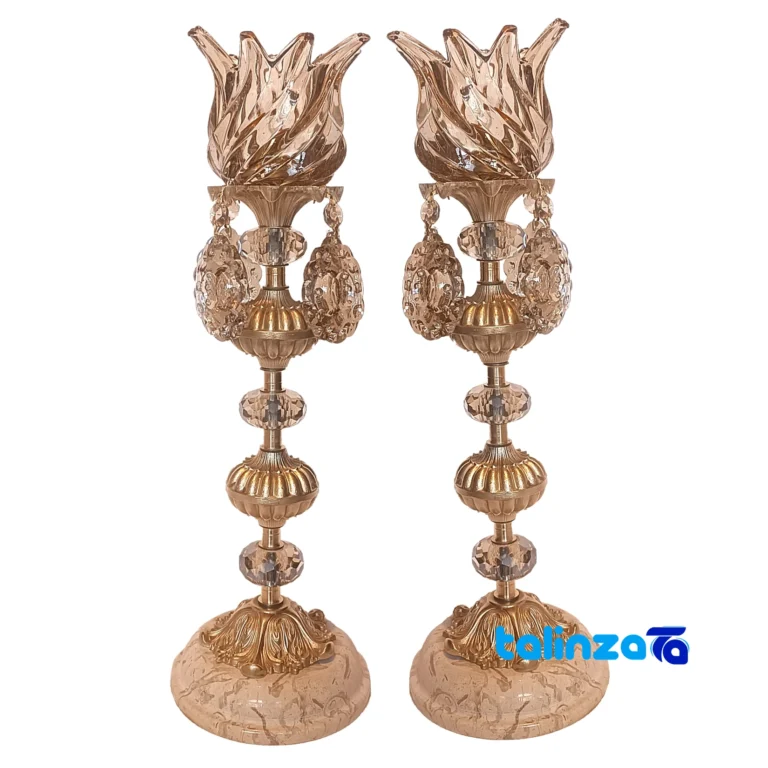 Brass Candle Holder Set Elegant Design product labeling and brand (Package front)