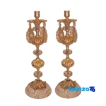 Brass Candle Holder Set H-1334 Elegant Design and key details (Front view)