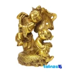 Front view of Bronze Sculpture Two Sisters Lily Design and key details
