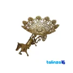 Front view of Bronze Fruit Bowl Rose Carriage Design 41x28x20 cm and key details
