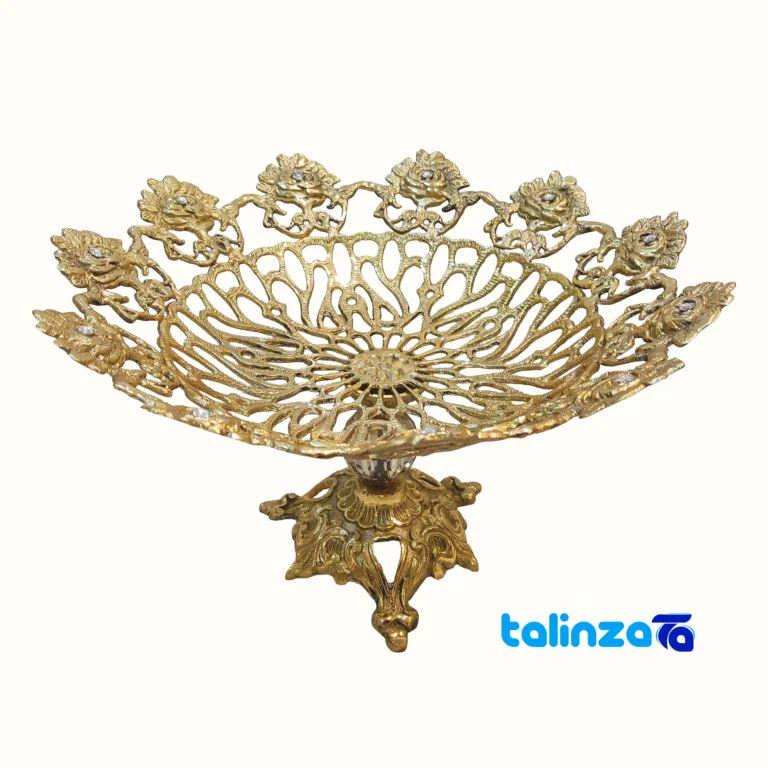 Bronze Rose Fruit Bowl - Front view design and key details