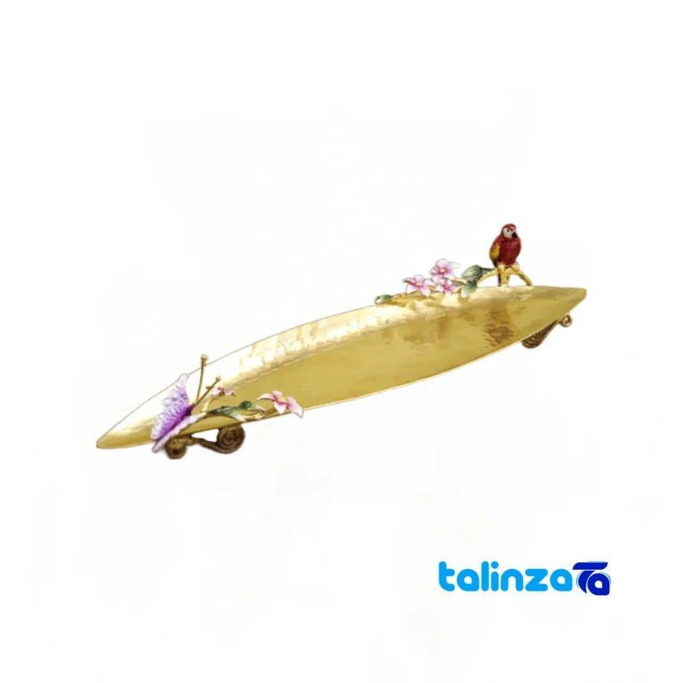 Sim Jalilian Brass Sweet Dish Golden Look - Front view showing saffron grade and packaging