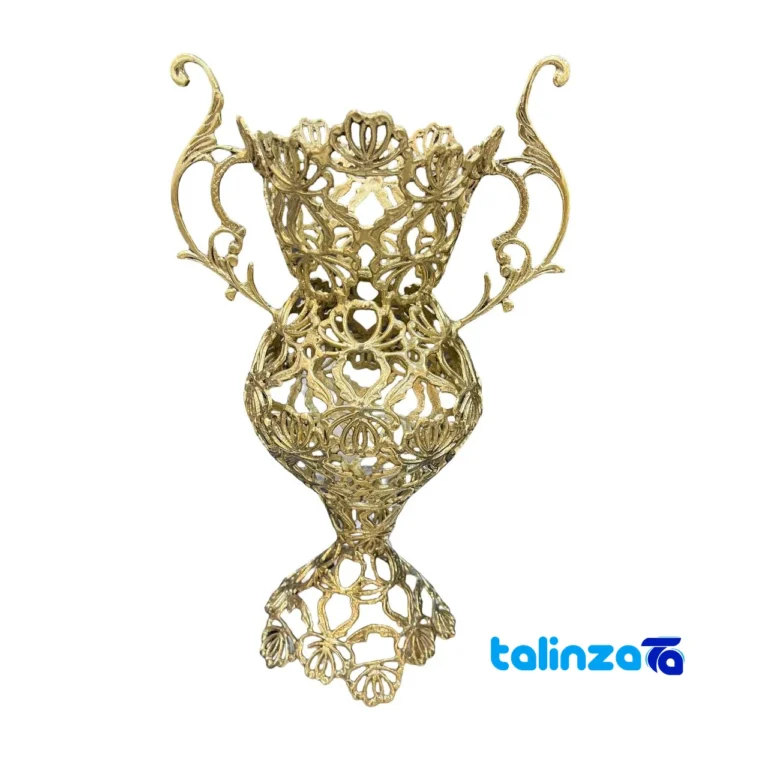 P102 Bronze Flower Pot Durable Design 24x17x39 cm - Front view showing and key details