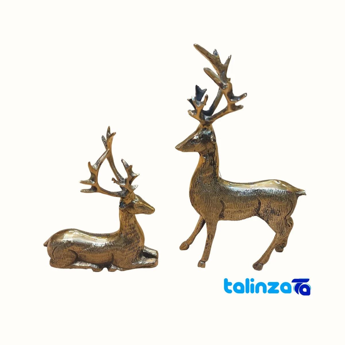 Bronze Deer Figurine Set - Elegant Home Decor 15x8x27 cm product labeling and brand (Package front)