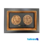 Ashkaboos Bronze Coin Wall Art - Front view showing design and key details