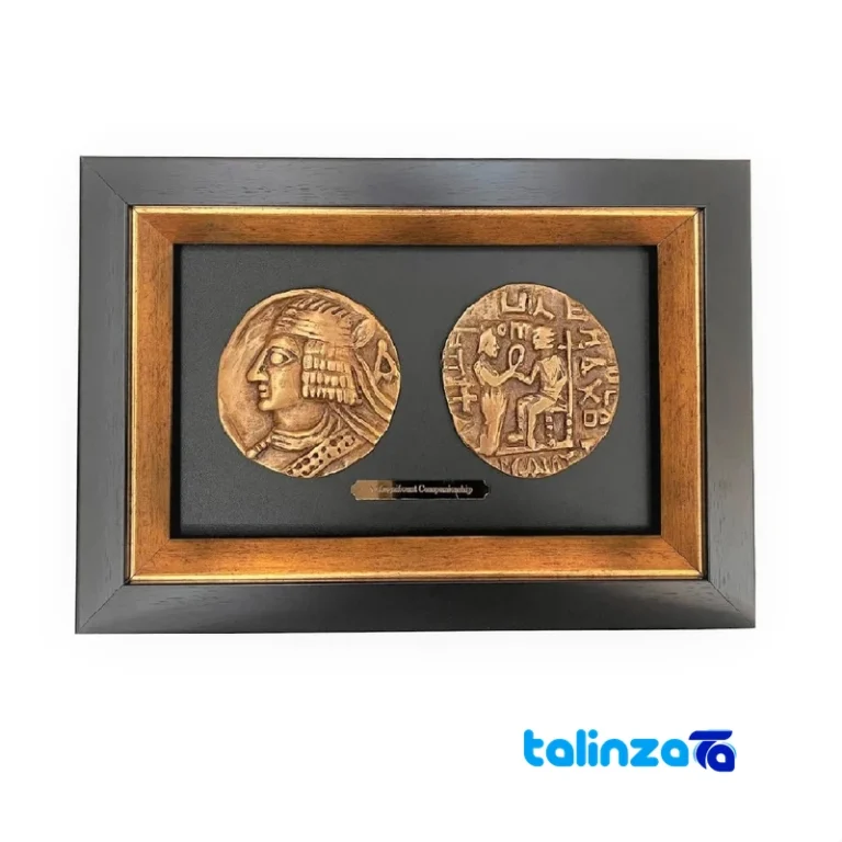 Ashkaboos Bronze Coin Wall Art - Front view showing design and key details