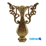 Brass Tabletop Vase - Front view design and key details