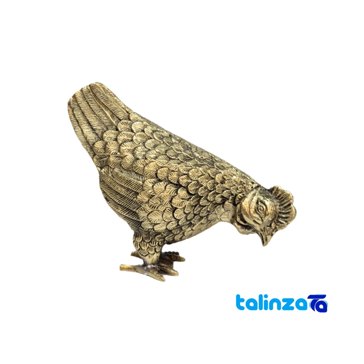 Bronze Decorative Chicken Figurine Charming design and key details (Front view)