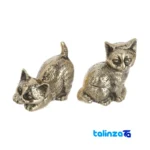 Front view of Brass Cat Decor Set - Charming Design and key details