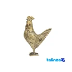 Front view of Brass Decorative Rooster Figurine design and key details