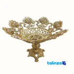 Bronze Rose Design Fruit Bowl - Front view showing and key details