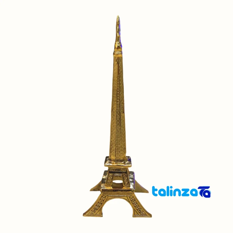 Eiffel Tower Bronze Sculpture Art Piece - Front view showing design and key details