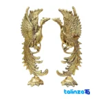 Brass Simurgh Statue Decorative Piece Set 20x5x23 cm design and key details (Front view)