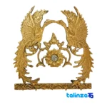 Simorgh Brass Key Holder Decorative Charm - Front view showing design and details