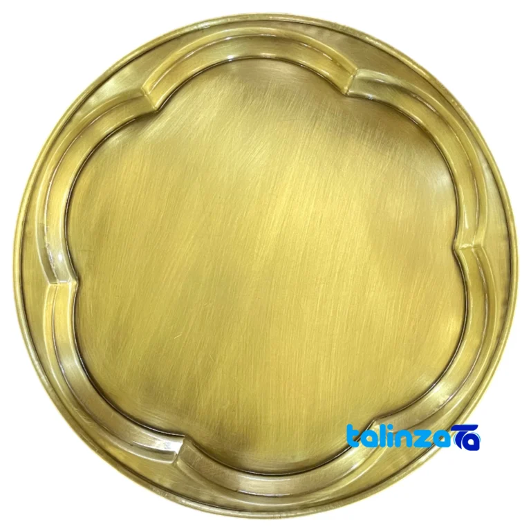 Brass Tray Model 6Qul Durable Design 30x30x2 cm and key details (Front view)