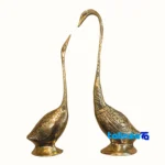 Elegant Swan Couple Bronze Sculpture Decorative Piece - Front view showing design and key details