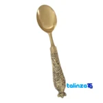 Front view of Brass Nut Spoon Decorative Design 27x6x4 cm and key details