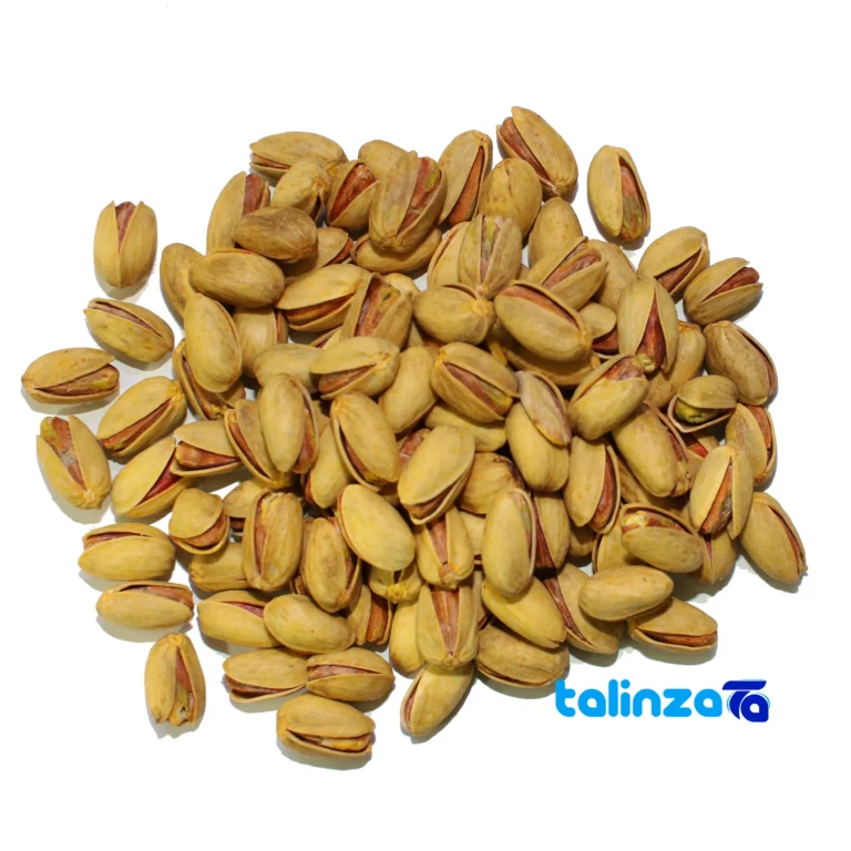 Front view of Akbari Brand Salted Pistachios Snack 250 grams design and key details